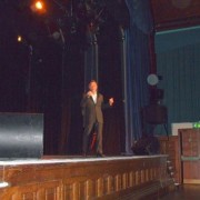 Matt performing on stage